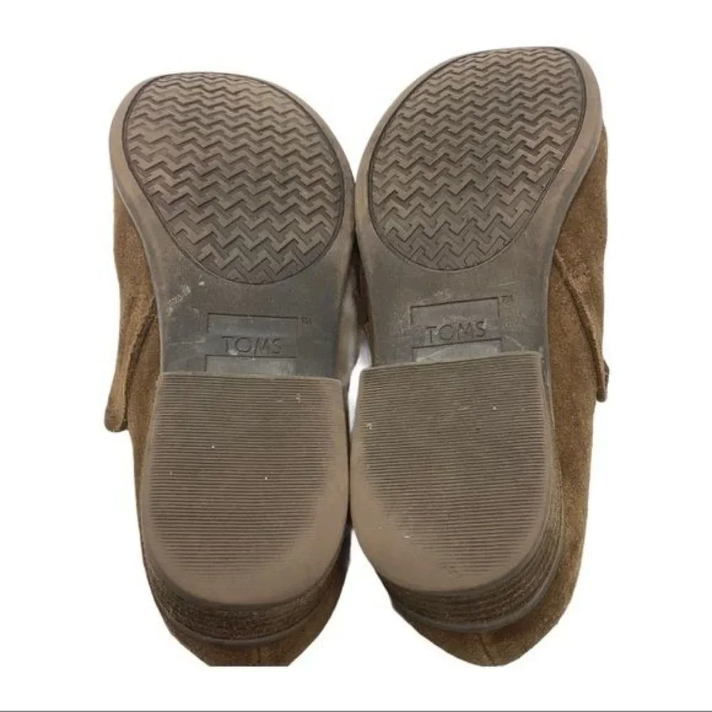 TOMS Shaye Leather Ankle Boot Women Size 6.5 Slip-On‎ Suede Leather 1.25